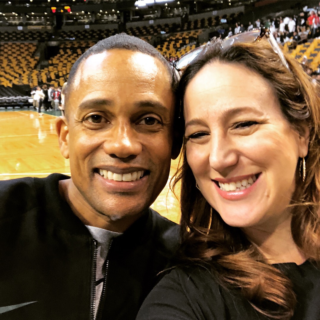 Hill Harper with Liz Gumbinner at the MassMutual FutureSmart event at Boston Garden, 2018 | sponsor
