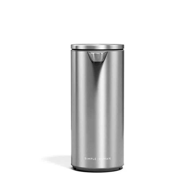 simplehuman 9 oz rechargeable sensor soap pump in brushed steel