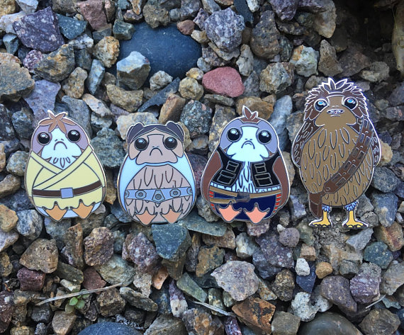Porg Star Wars character mashups | Enamel pins by UtinniBikini