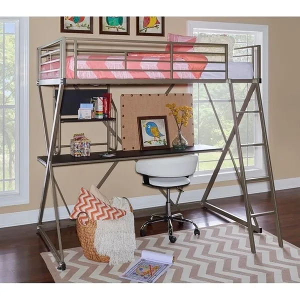 Small space solution for study spaces: Combine a smaller desk with a rolling laptop desk that can be moved away at the end of the day