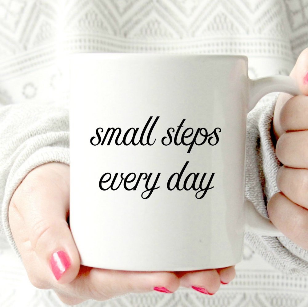 Small Steps Every Day Mug (Meadow Tea / Etsy)