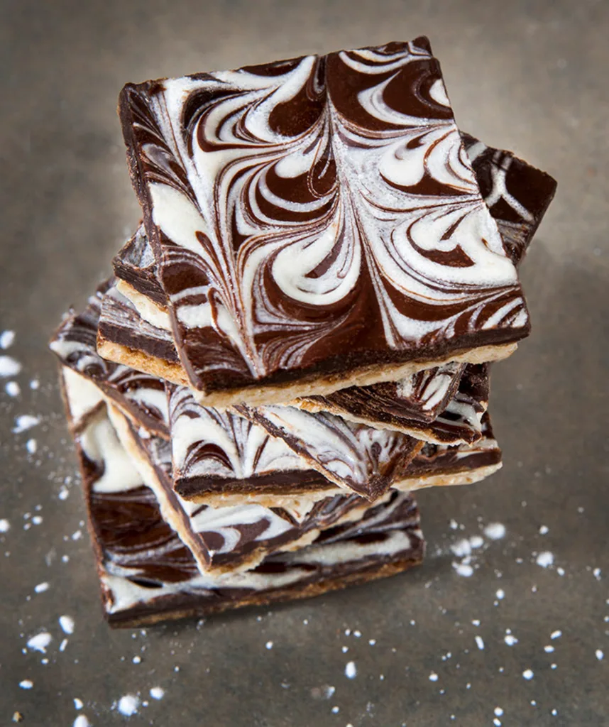 Marbleized Chocolate-Covered Matzo Brittle (Indigo Jones Eats)