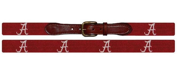 Needlepoint Alabama belt from Smathers & Branson