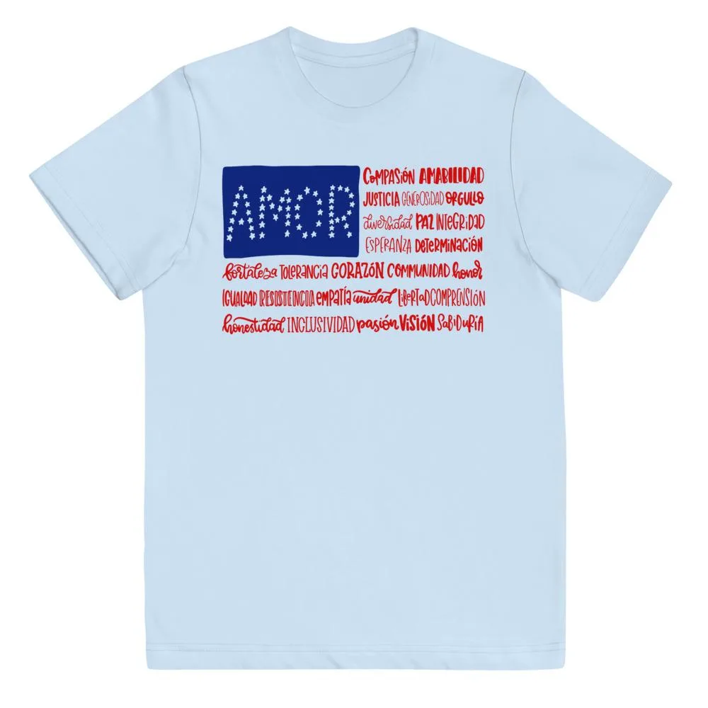 s America belongs to all of us: Progressive 4th of July flag t-shirt honoring immigrants