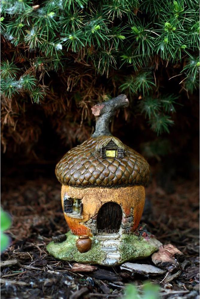 Mini acorn house for a fairy garden 