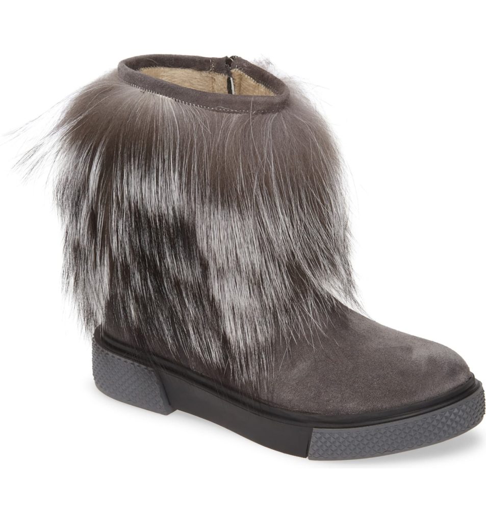 Sheridan Mia Fox Fur Trim Bootie