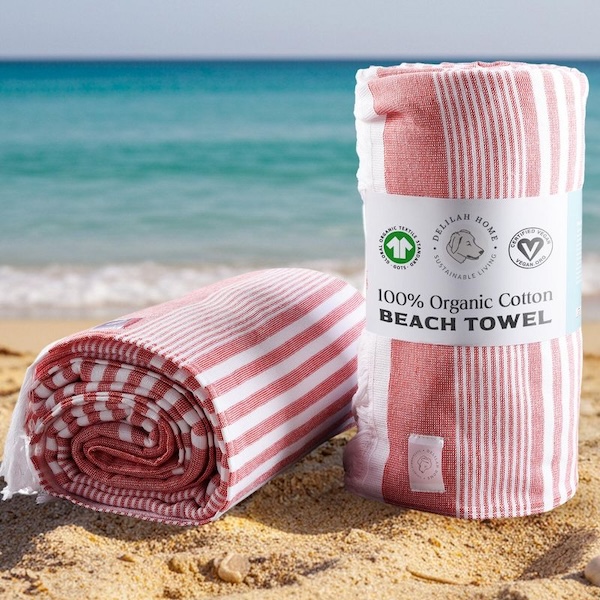Red striped Turkish beach towel at Target