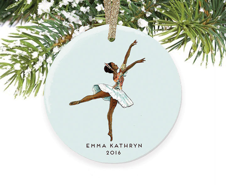 Meaningful gifts for kids: handmade custom Black ballerina ornament