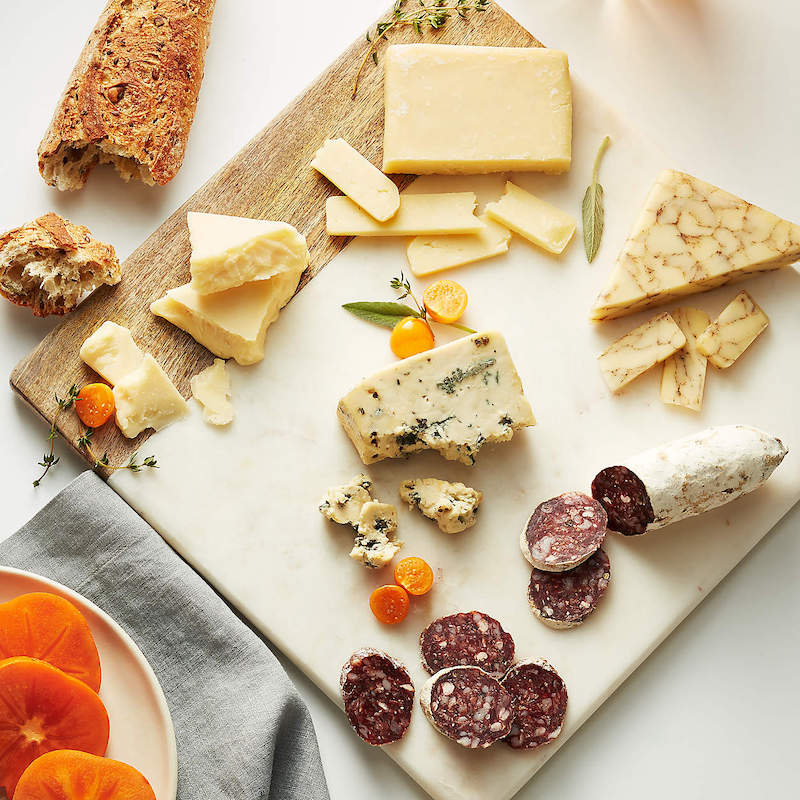Mango Wood and Marble Square Charcuterie Board (Crate & Barrel style)