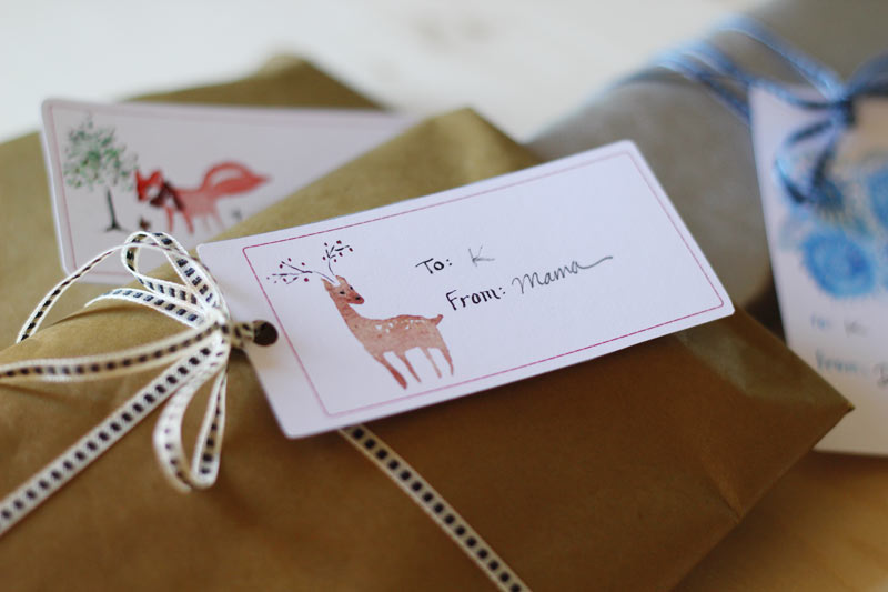 These Watercolor Animals printable gift tags from Sanae Ishida are so very lovely. 