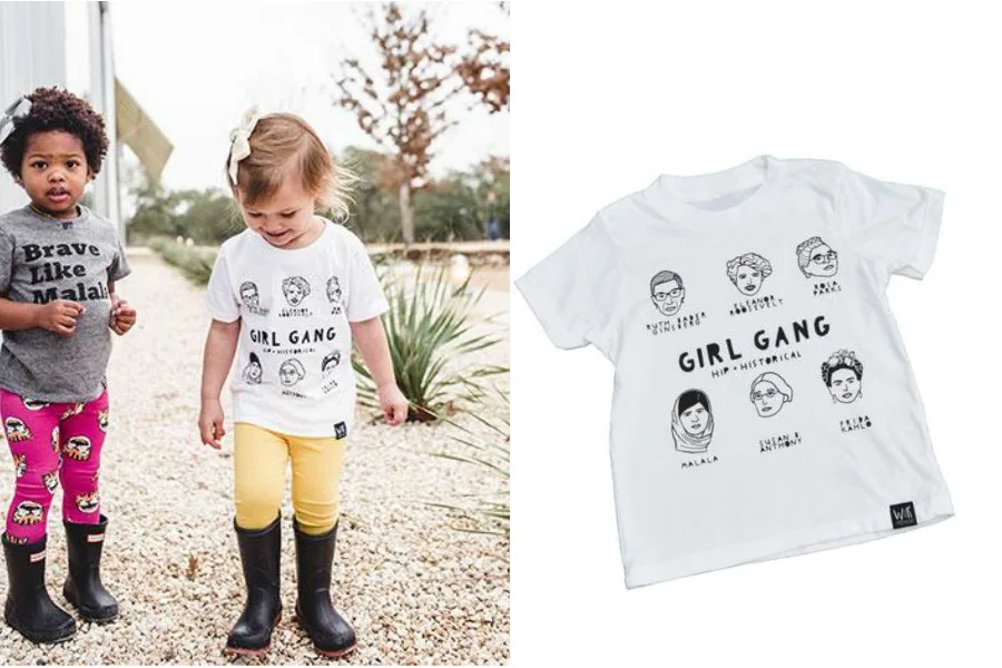 Girl Gang historic women t-shirt for girls featuring RBG, Malala, Rosa Parks and more
