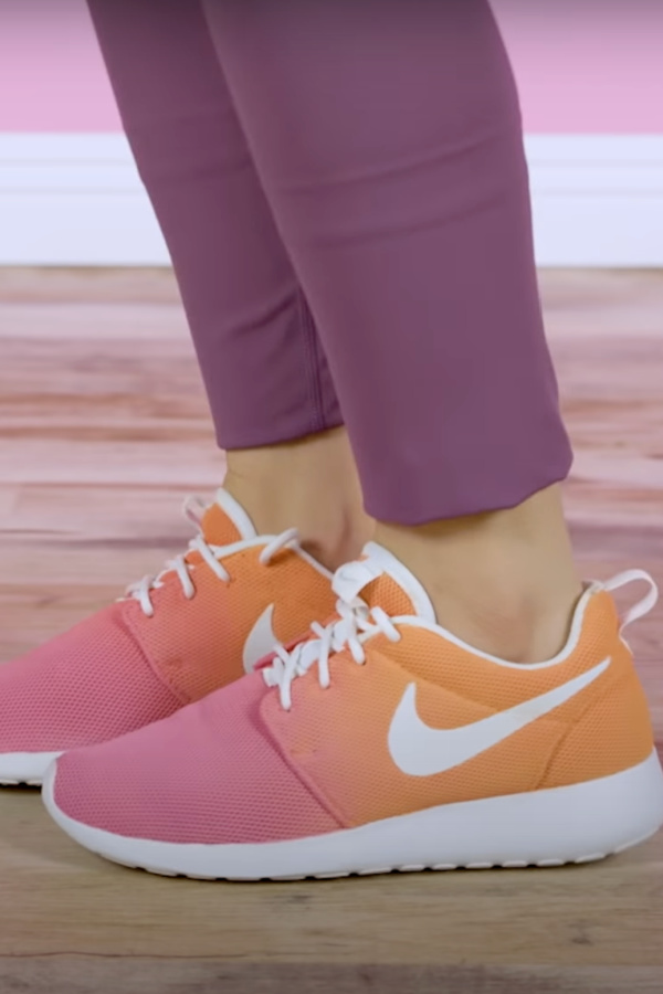 Ombre DIY sneaker tutorial using Tulip fabric spray paint