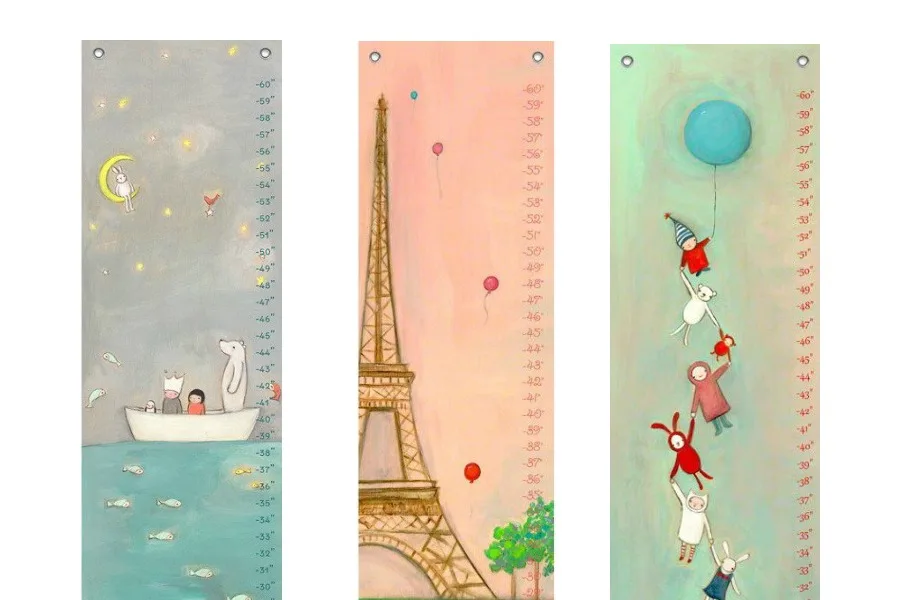 Personalized child's growth charts from Creative Thursday from her original artwork. Can be personalized, too!
