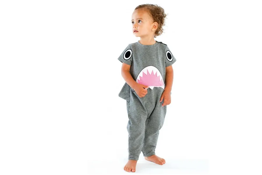 Shark romper for kids from 0-9 from Rosie Pope. Need this!