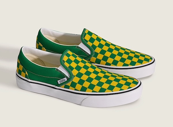 Green and yellow game day Vans shoes