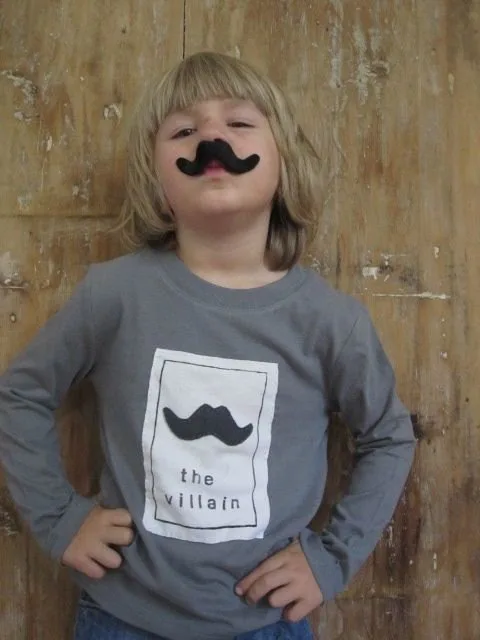 Little Villain Mustache Tee for Kids