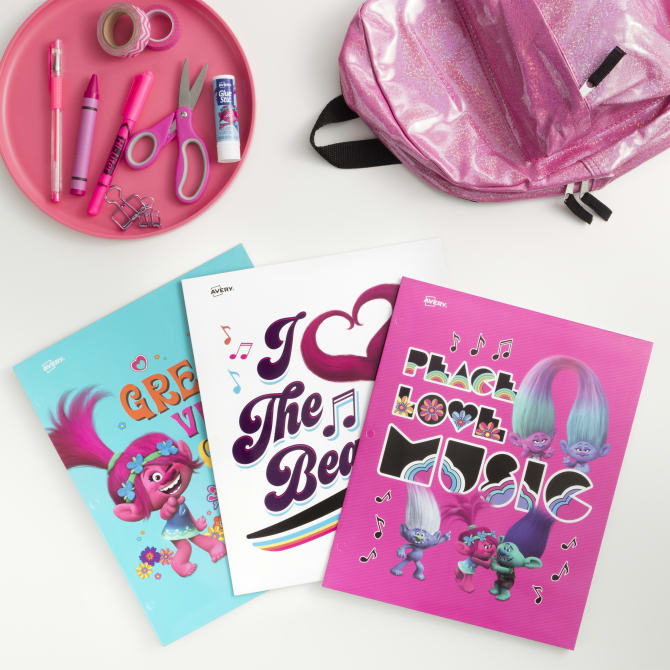 Avery Trolls folders: Fun back to school supplies and accessories under $10 (sponsor)