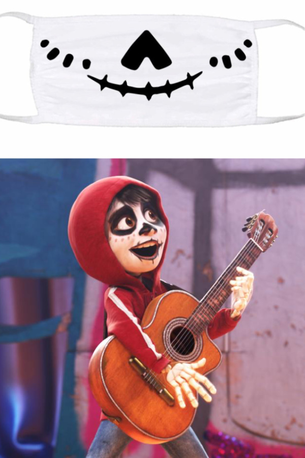 Halloween costumes using face masks: Coco is pretty simple to recreate