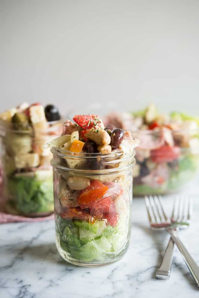 Antipasto Mason Jar Salad (Fed & Fit)