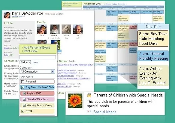 Big Tent helps parents hook up online. (Not hook up hook up...you know.)