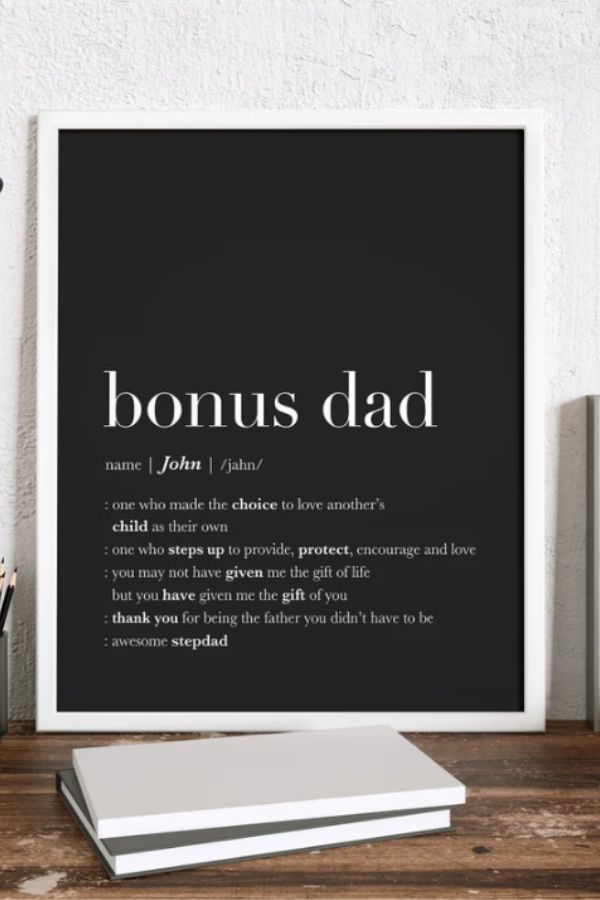 Cool Father's Day gifts under $20: Personalized stepdad artwork Cool Father's Day gifts under $20: Personalized stepdad artwork