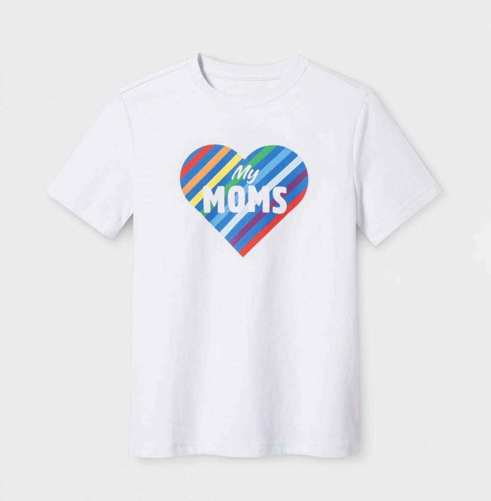 Love My Moms Pride tee from Target supporting LGBTQ youth