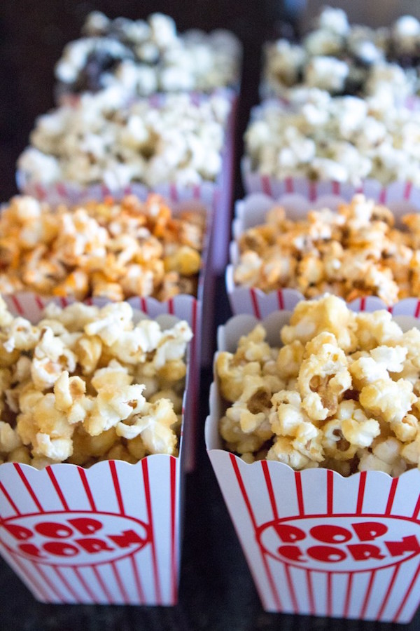 set up a popcorn bar for your Oscars party
