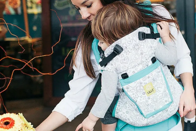 The LILLEbaby color me baby carrier - like an adult coloring book on your carrier.