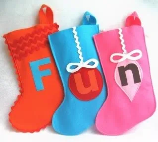 The handmade custom eco stockings were hung by the chimney with care...
