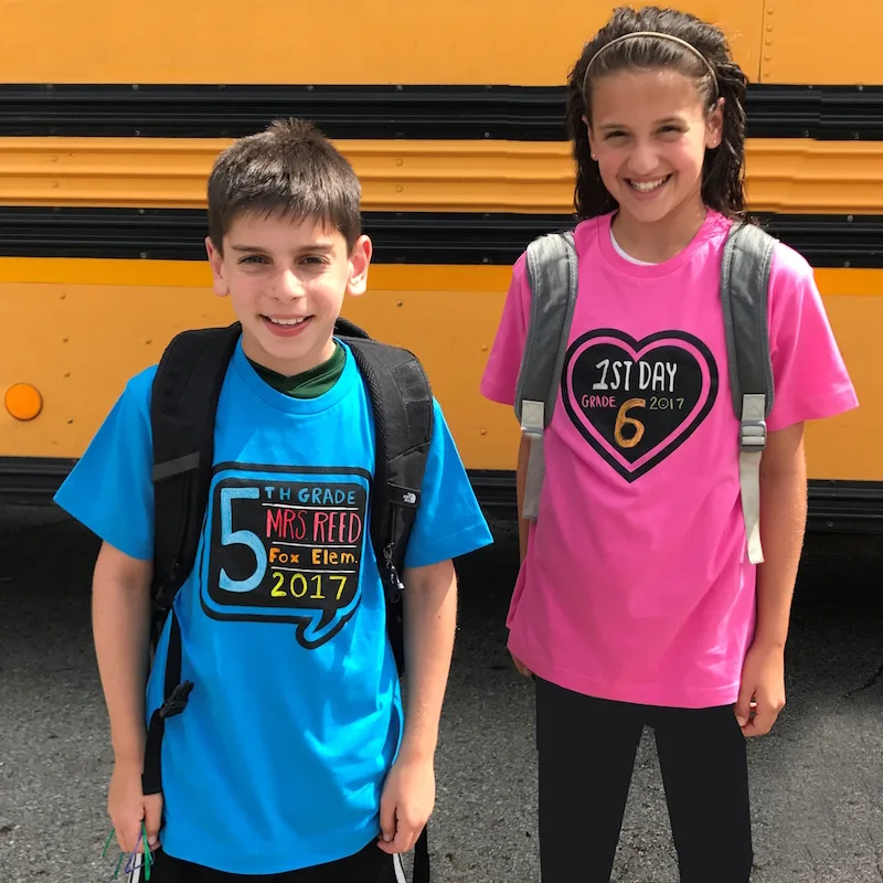 First day of school photos: Chalk of the Town tees