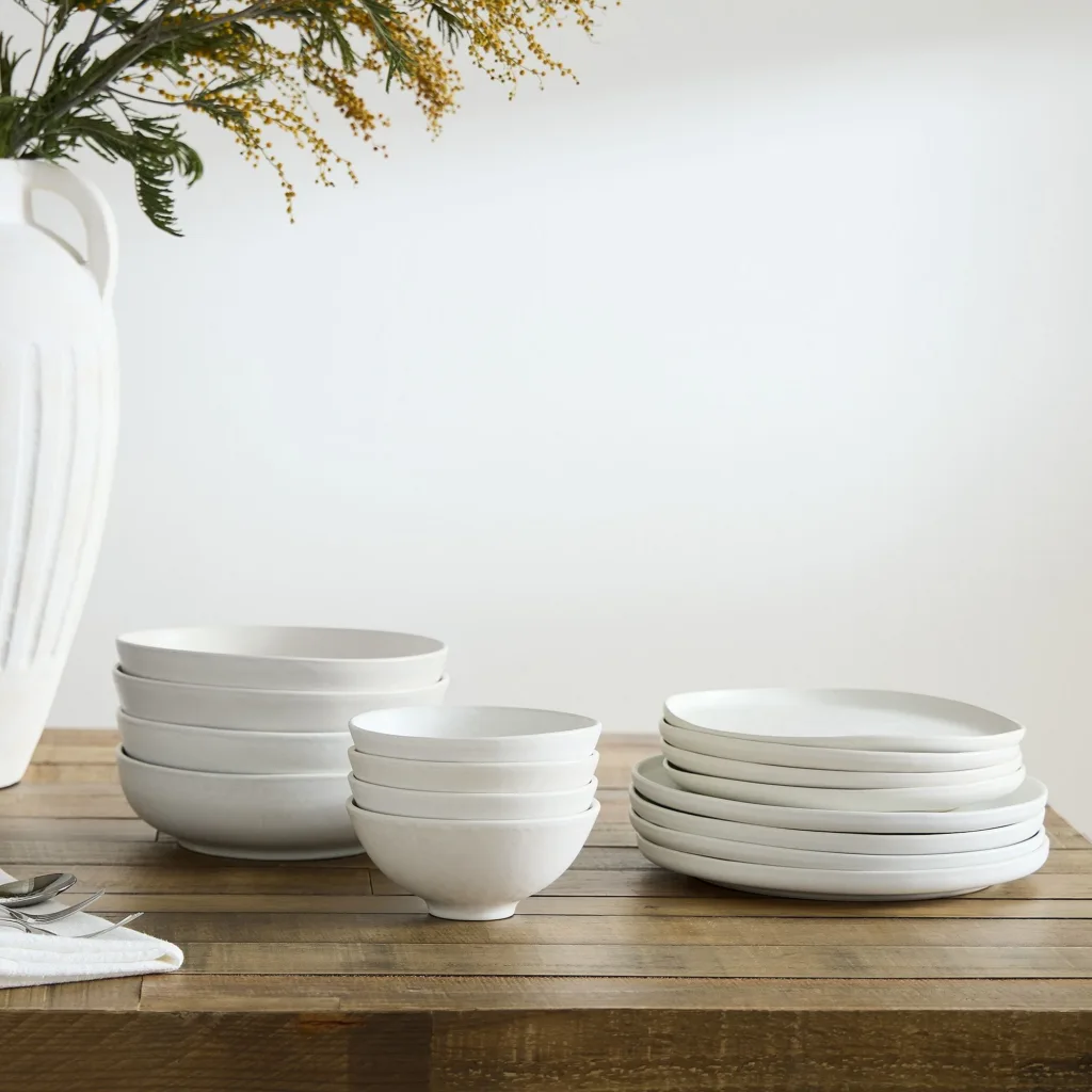 Simple White Stoneware Serving Dishes (West Elm-style)