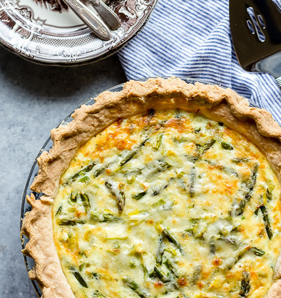 Crab, Asparagus and Leek Quiche Recipe (printable/recipe)