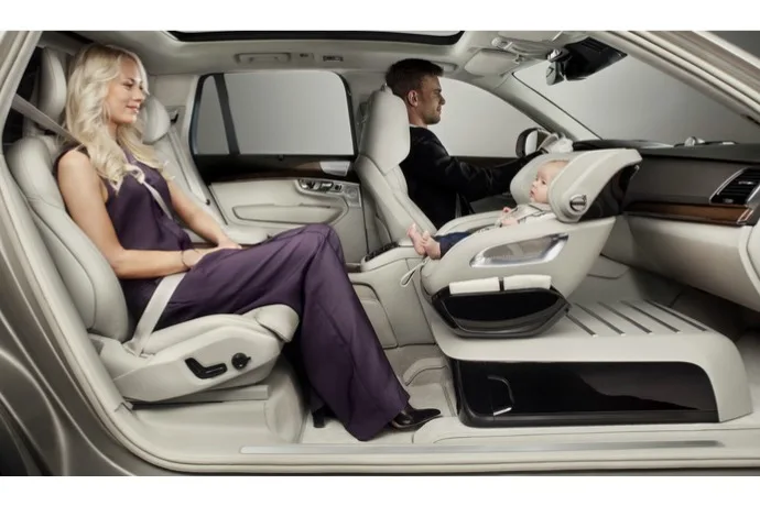 Volvo concept child seat totally reinvents family car travel.