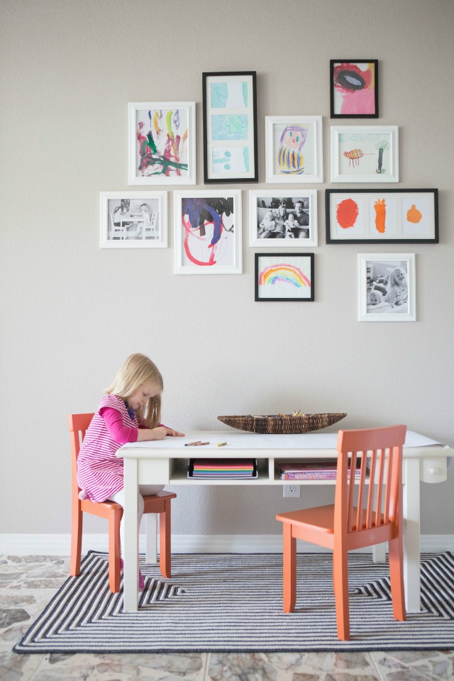 Creative ways to display kids' artwork: Kids' art gallery wall | Design Improvised