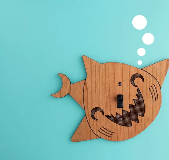 Mr. Sharky says lights out: switchplate covers with big personality