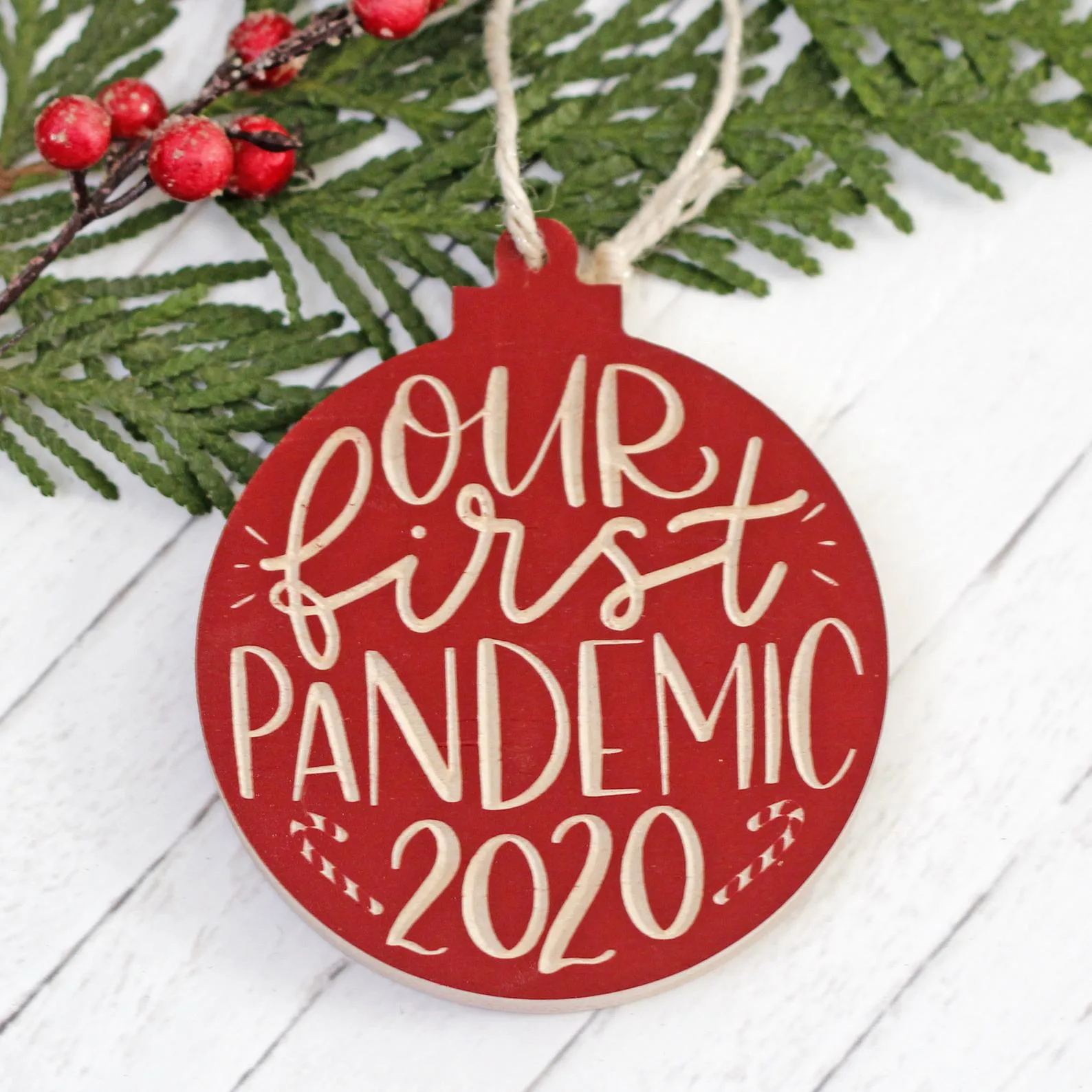 Funny 2020 ornament: Our first pandemic at