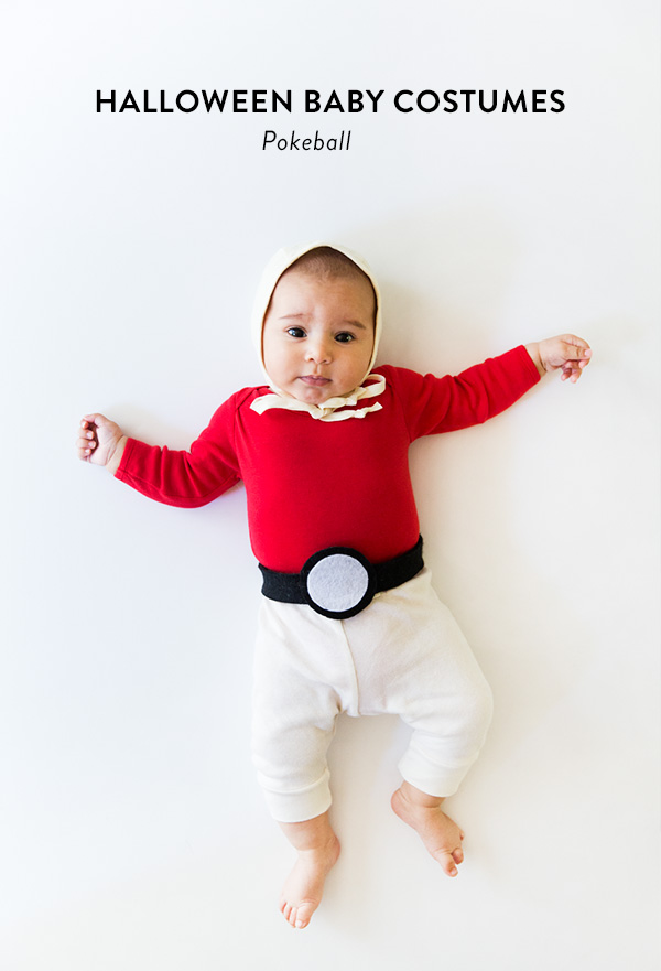No-sew Halloween costumes: Pokeball Baby Costume | Say Yes