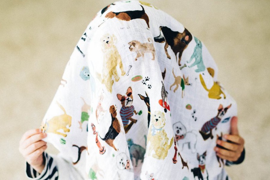 Year of the Dog baby gifts: muslin baby swaddle by Unicorn Baby