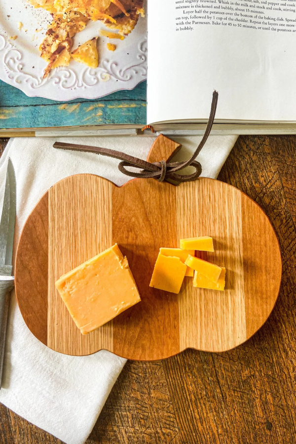 Pumpkin-Shaped Wooden Cutting/Charcuterie Board (Home to Roost Co)