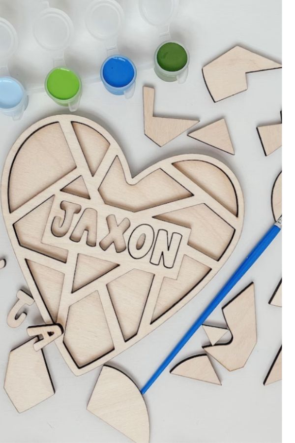 Best Valentine's gift on Etsy for kids: Partial P Co's paint-your-own personalized heart
