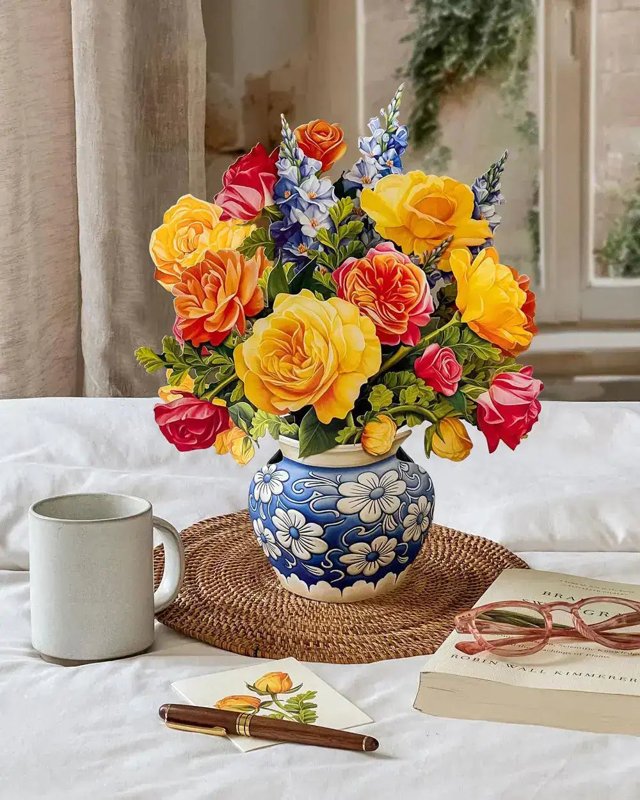 FreshCut Paper Sorbet Roses pop-up paper flower bouquet