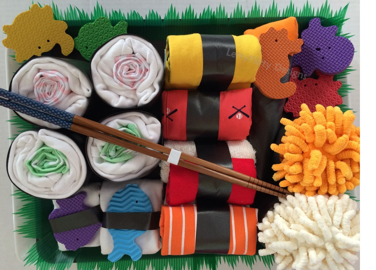 Sushi Diaper Cake by Lerty Flirty Designs