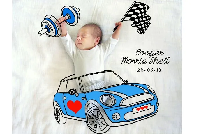 Todd Borka illustrated birth announcements: Cutest ever?