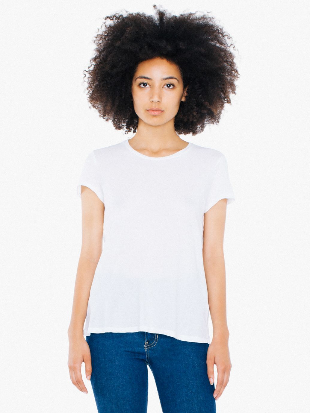 Best white t-shirts for women: American Apparel's 50/1 cotton crewneck t-shirt is hard to find but so worth it | mompicksprod.wpengine.com