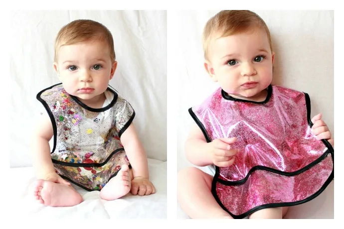 Glitter baby bibs by Luna on the Moon: Perfect for holidays!