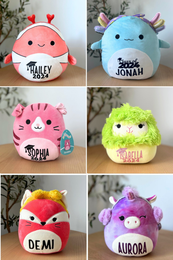 Personalized Squishmallows from Etsy shop Confetti Juju
