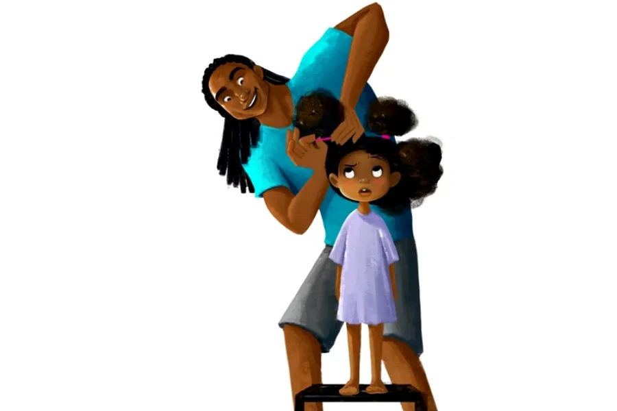 An animated short film celebrating Black dads, daughters, and a whole lot of hair love.