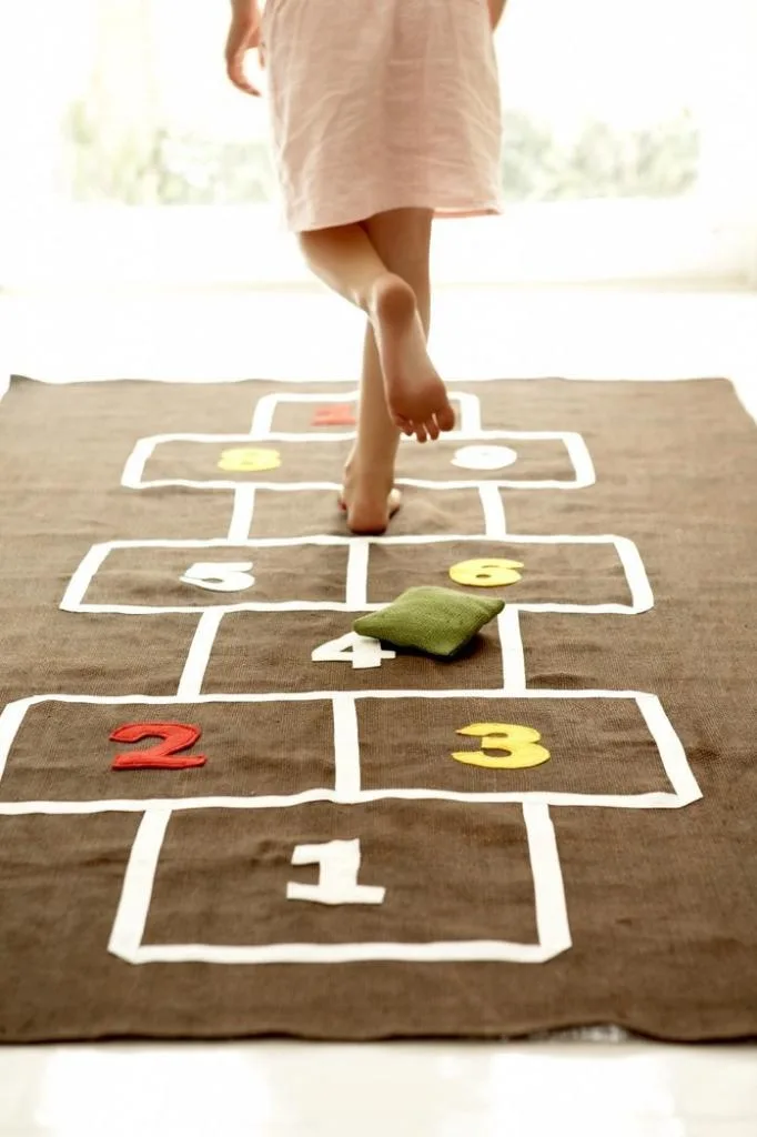 Hopscotch mat: fab indoor fun for rainy spring days