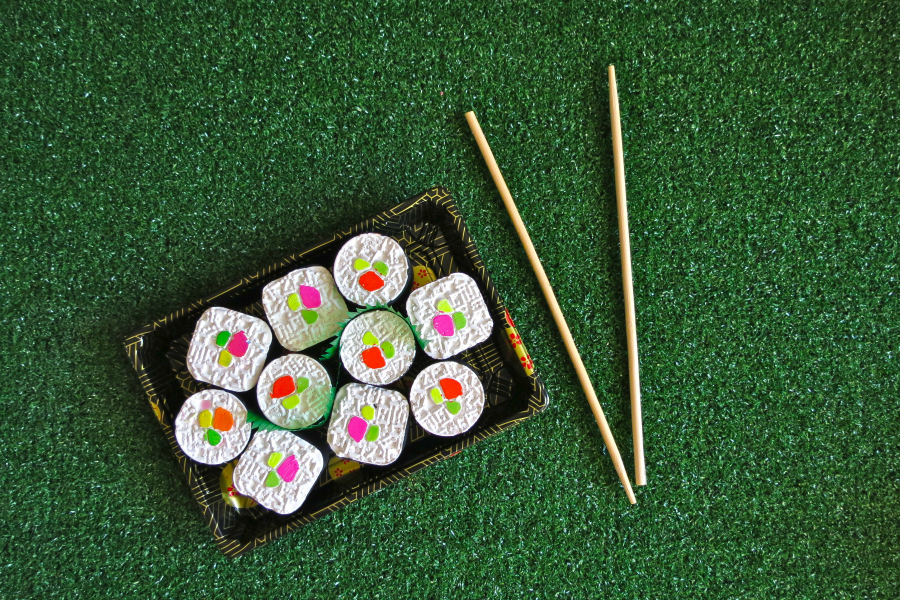 We're going crazy for this sidewalk chalk in amazing shapes like sushi and unicorn horns, from Tweemade!