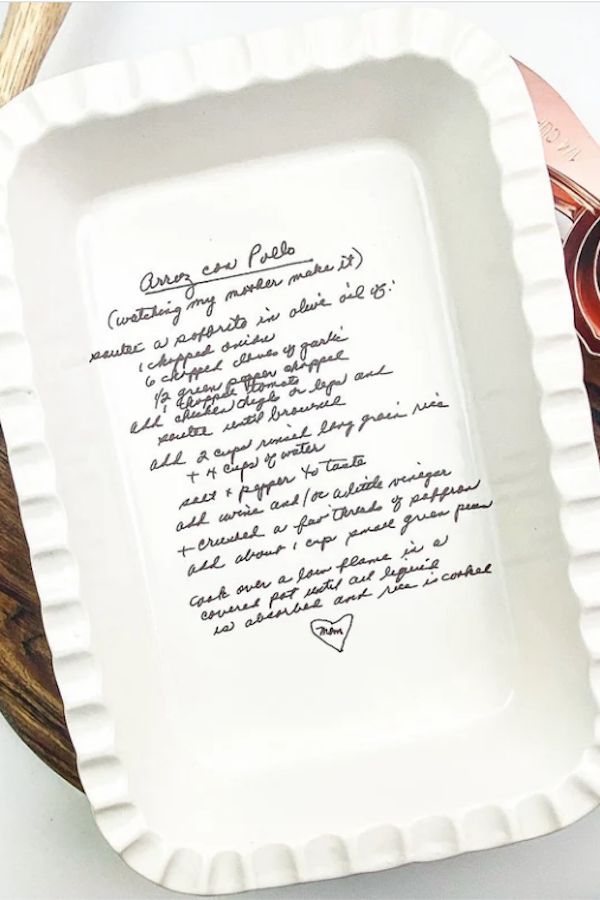 Personalized Pie Plate or Serving Platter with Handwriting